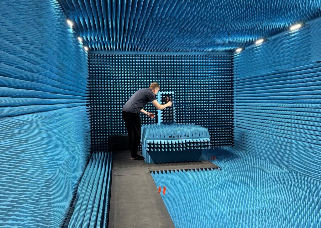 RF testing chamber with person